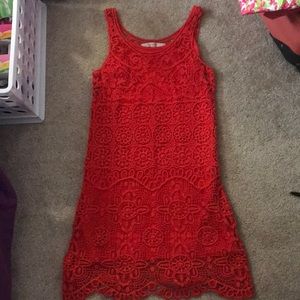 Red/ Orange Lauren Conrad Lace Dress